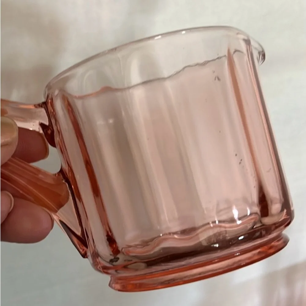 Cambridge Marked #622 Decagon Pink Depression Glass Sugar Creamer Tray 1930